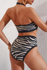 High Waist Zebra Print Sporty Bikini