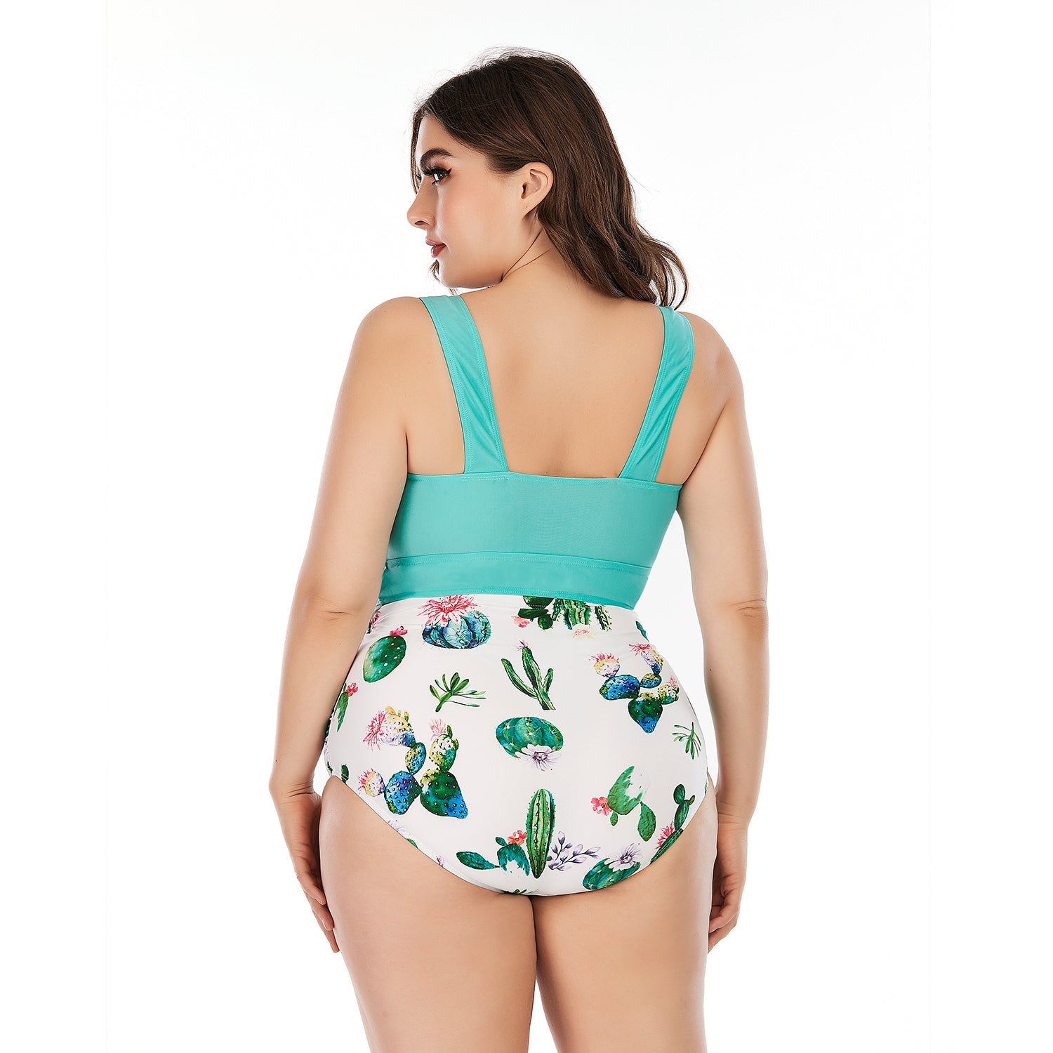 SiySiy Plus Size Two Piece Swimsuit Chest Buckle Fruit Pattern Swimsuit