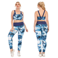 Plus Size Workout Set Sport Yoga Outfits Clothes for Women
