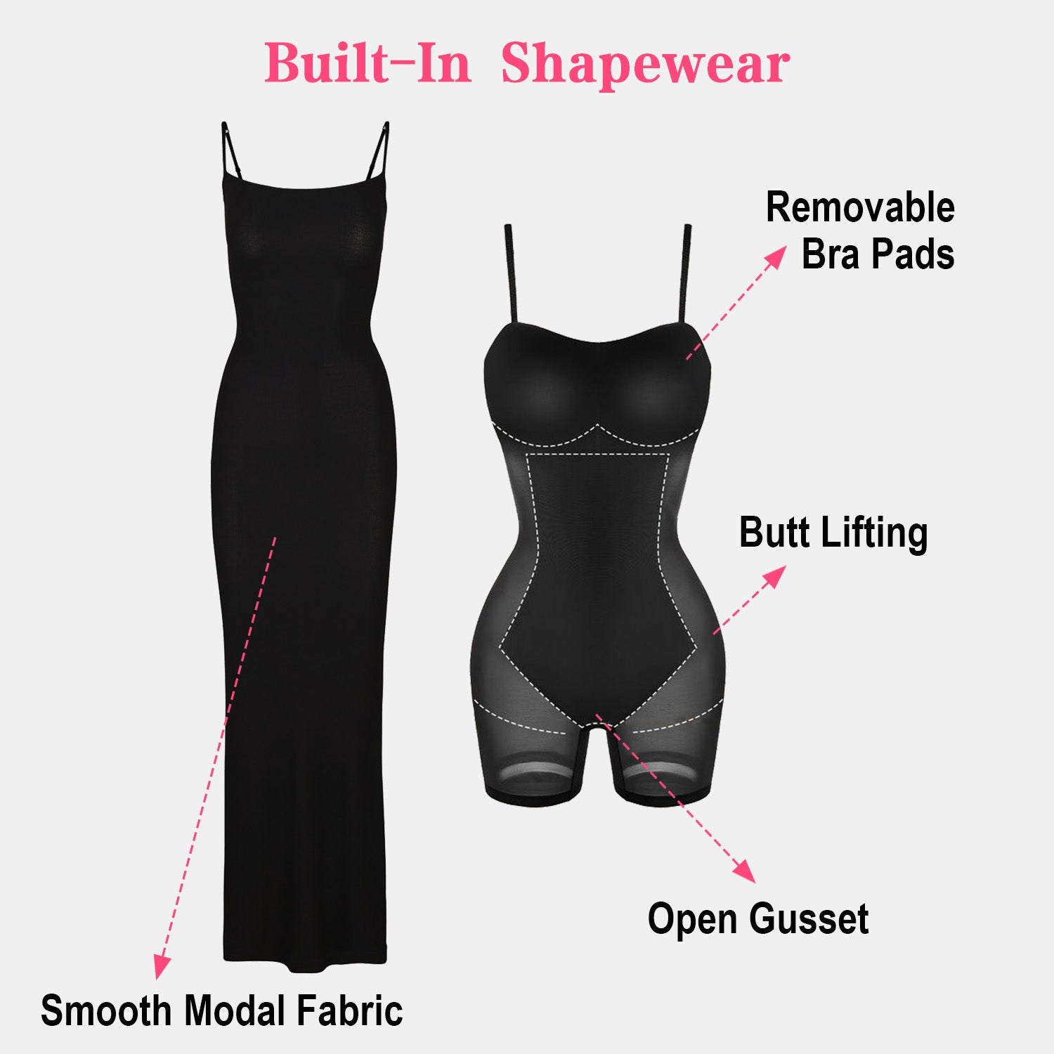 Built-In Shaper Slip Maxi Dress