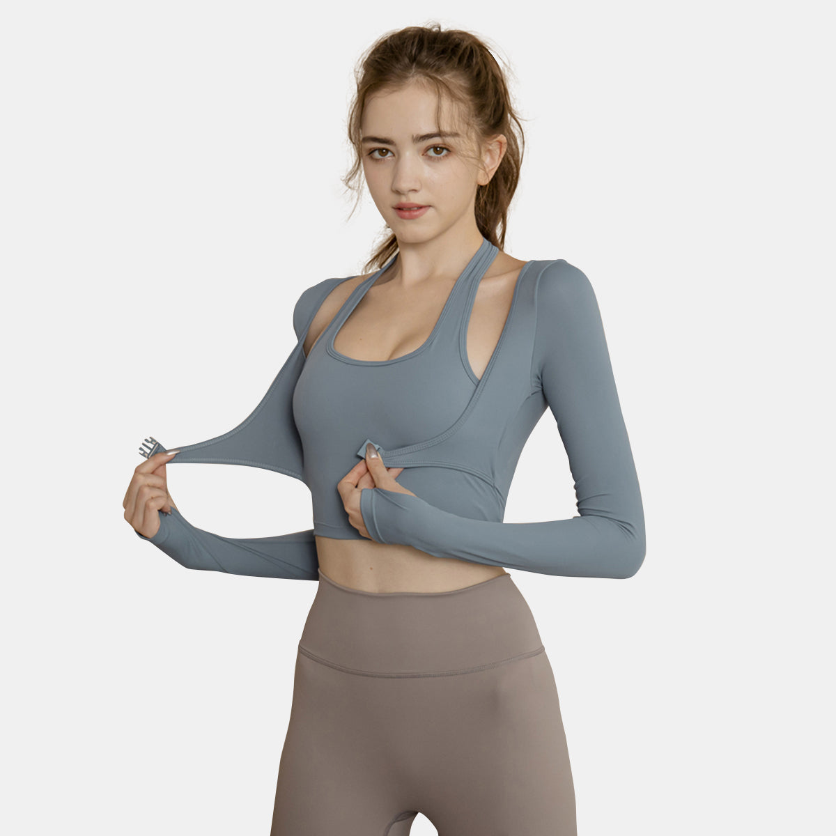 Cropped 2-in-1 Sports Top